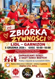ZBIÓRKA ŻYWNOŚCI OAZA DZIECI BOŻYCH zbiÓrka lidl 2026